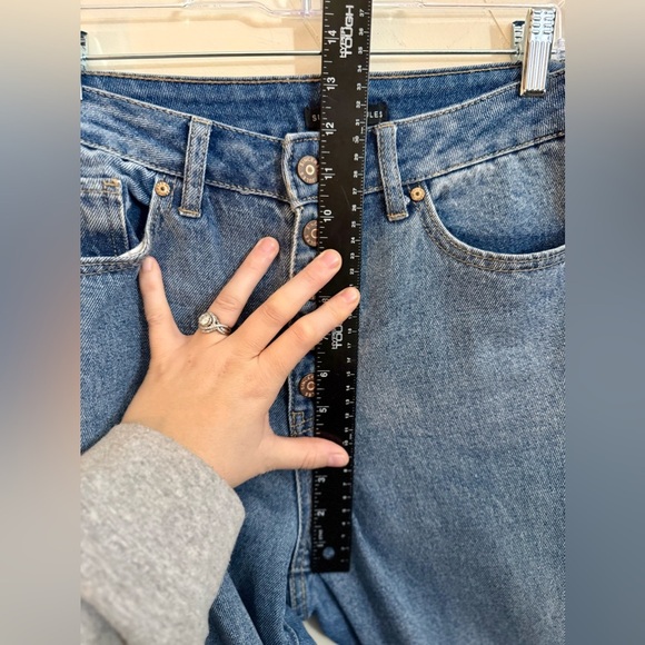 SINCERELY JULES Button Fly Women's Blue Distressed Jeans, Size 5/27 - Picture 8 of 11